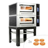Gass pizzaovn - 1100x950 mm - 4+4x Ø 30 cm - opptil 450 °C - digitalt touchpanel - inkl. understell