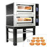 Gass pizzaovn - 1400x1250 mm - 9+9x Ø 30 cm - opptil 400 °C - digitalt touchpanel - inkl. understell