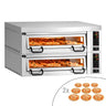Elektrisk pizzaovn (steinbunn, sjamott) - 1480x1360 mm - 9+9x Ø 34 cm - opptil 450 °C - digitalt touchpanel - 18 pizzaer/time - inkl. hette