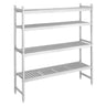Aluminiumsreol – grunnseksjon - 1486x1685 mm - Dybde: 460 mm - for kjølerom/fryserom - Maks belastning totalt: 450 kg