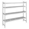 Aluminiumsreol – grunnseksjon - 1745x1800 mm - Dybde: 460 mm - 4 hyller - Maks belastning totalt: 600 kg