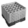 CAMBRO | CAMRACK® - Glassvaskerkurv 1/1 med 6 forlengere - 500x500mm - 25 rom - Svart