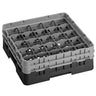 CAMBRO | CAMRACK® - Glassvaskerkurv 1/1 med 2 forlengere - 500x500mm - 25 rom - Svart