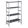 Aluminiumsreol – grunnseksjon - 900x1800 mm - Dybde: 460 mm - med 4 hyller - for kjølerom/fryserom - Maks belastning totalt: 900 kg