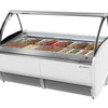 Iskremdisk LEO - 1 728 mm - ventilert kjøling - med LED-belysning - for 20x 5 l iskrembeholdere - hvit