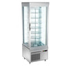 Displayfryser - 430 l - 670 mm - trippelglass - avrundet - med 7 roterende hyller - LED-belysning - R290 - sølv