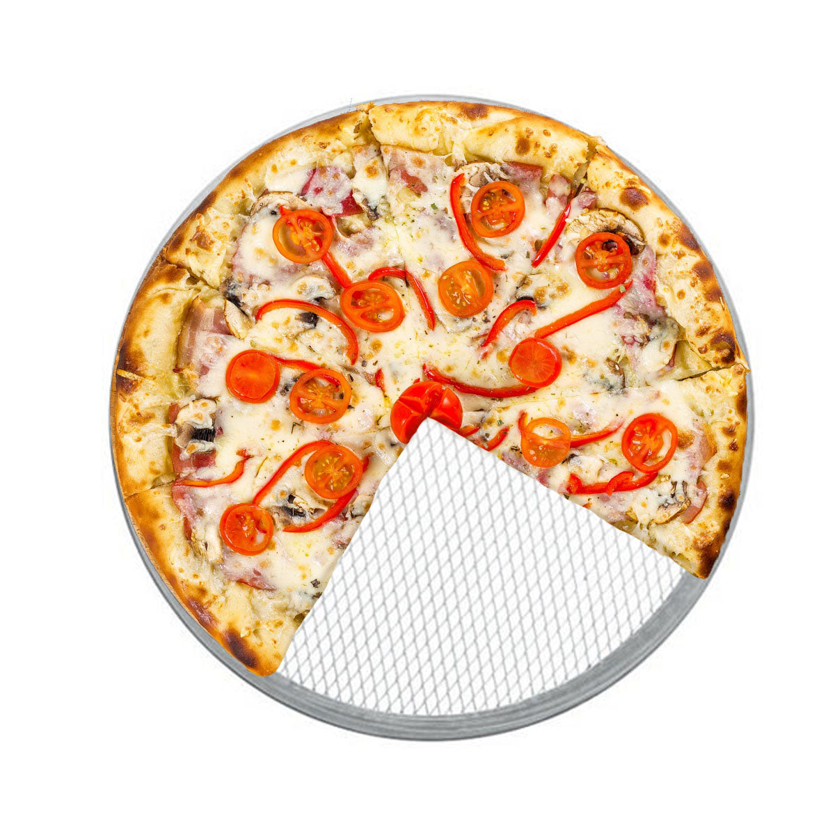 Perforert pizzabrett i aluminium 25 cm