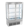 Displaymonter Marie - 855 l - 1 320 mm - 2 glassdører - firkantet - med 3 hyller - LED-belysning|R290 - sølv