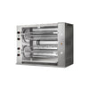 Gass rød kant kyllinggrill PREMIUM med 8 spyd til 48 kyllinger - 1190 x 480 x 1720 mm