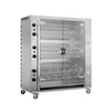 Gass rød kant kyllinggrill PREMIUM med 12 spyd til 72 kyllinger - 1395 x 660 x 1876 mm