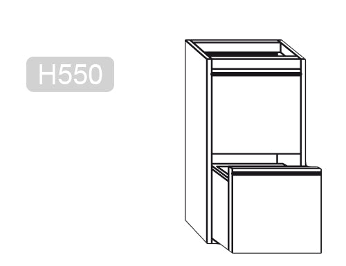 Skuffebord PREMIUM 0,4 m - med 2 skuffer - underbyggmodul til Rustfritt stål arbeidsbord 600 dyp