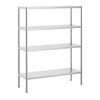 Hylle i rustfritt stål PREMIUM 1,4 x 0,5 m - med 4 hyller (JUSTERBAR)