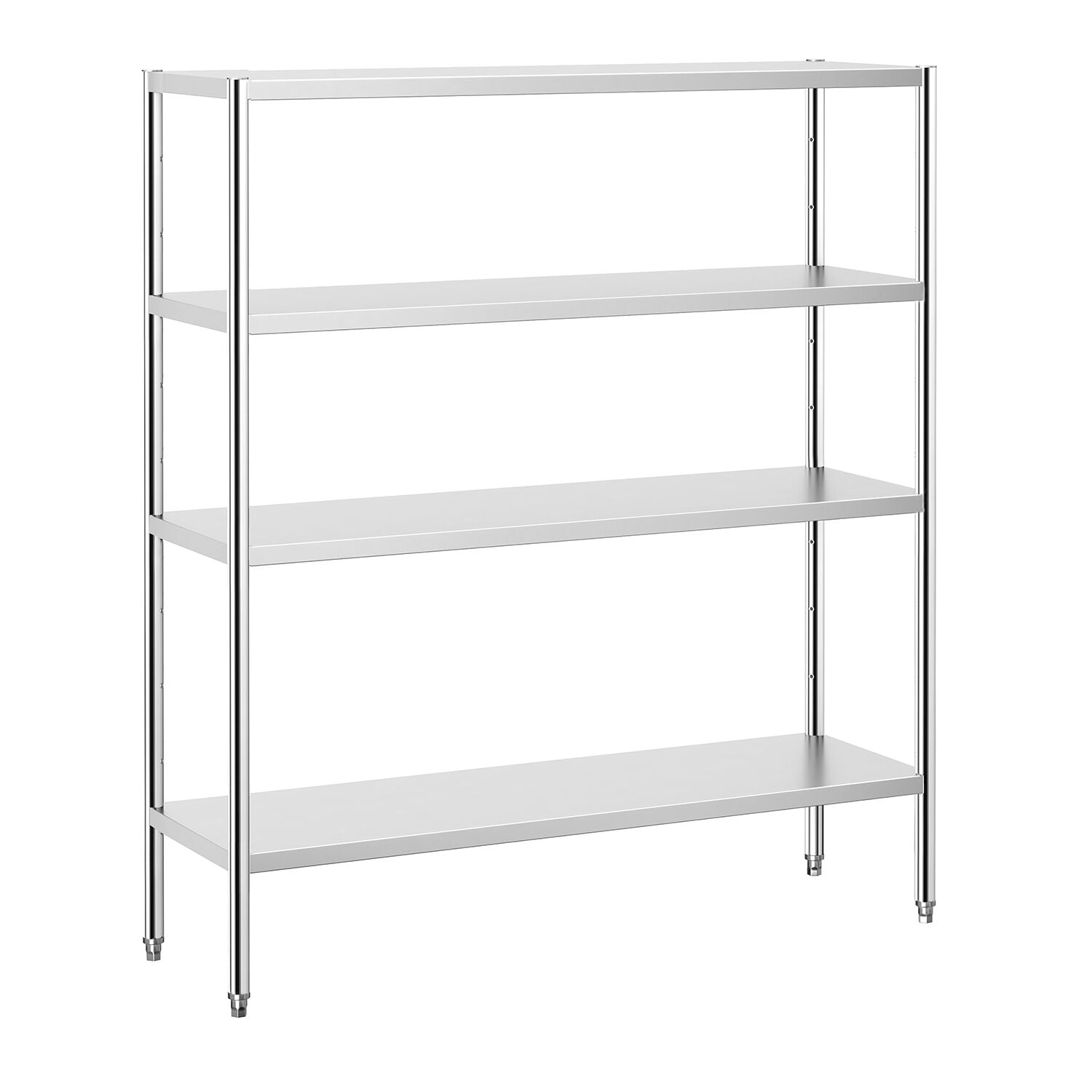 Hylle i rustfritt stål PREMIUM 1,6 x 0,5 m - med 4 hyller (JUSTERBAR)