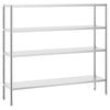 Hylle i rustfritt stål PREMIUM 2,0 x 0,5 m - med 4 hyller (JUSTERBAR)