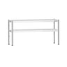 Overhylle i rustfritt stål - 2 hylleplan - 1600x370 mm - høydejusterbar