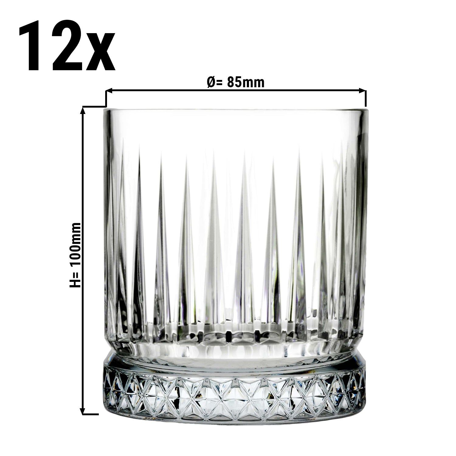 (12 stk) universaldrikkeglass - ELYSIA - 355 ml - gjennomsiktig