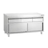 PREMIUM-arbeidsskap i rustfritt stål – 1600 x 700 mm – med 3 skuffer