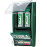 Øyeskyllestasjon - grønn - med 2 flasker - med plasterdispenser fylt