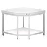Hjørnebenk i rustfritt stål PREMIUM - 1000x600 mm - med underhylle & forsterkningsstag