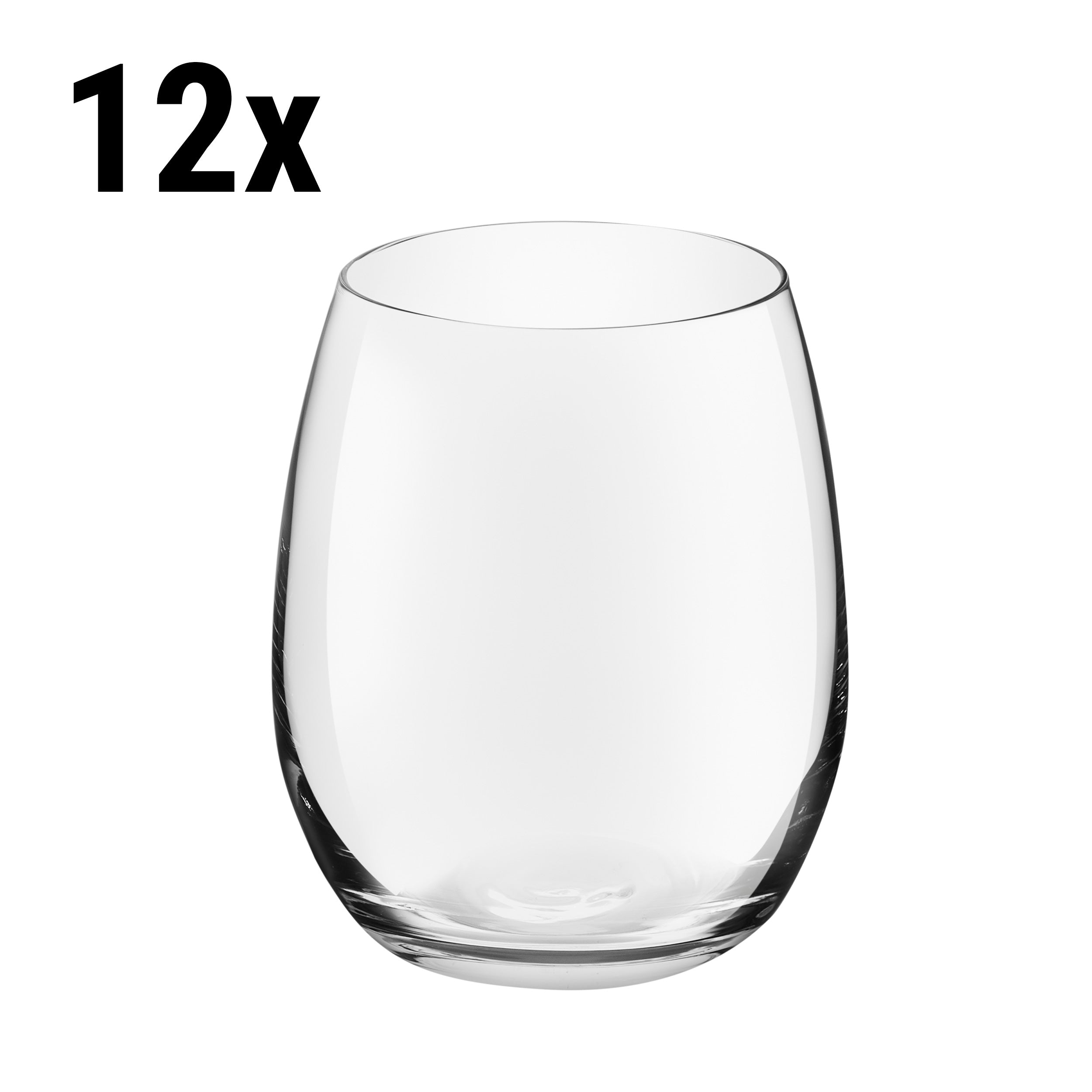 (12 stk.) All Purpose Drikkeglass - VENICE - 390 ml - Gjennomsiktig
