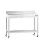 Arbeidsbenk i rustfritt stål PREMIUM - 1000x600 mm - med underhylle & oppkant