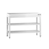 Arbeidsbenk i rustfritt stål PREMIUM - 1000x700 mm - med underhylle & ekstra hylle