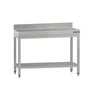 Arbeidsbenk i rustfritt stål ECO - 1000x600 mm - med underhylle & oppkant