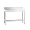 Arbeidsbenk i rustfritt stål PREMIUM - 1000x800 mm - med underhylle & oppkant