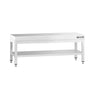 Arbeidsbenk i rustfritt stål - 1 200x600 mm - med underhylle (plate)