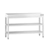Rustfritt stål arbeidsbord PREMIUM - 1,2 m - med underhylle & mellomhylle