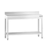 Arbeidsbenk i rustfritt stål PREMIUM - 1200x800 mm - med underhylle & oppkant