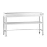 Arbeidsbenk i rustfritt stål PREMIUM - 1500x700 mm - med underhylle & forsterkningsstag