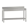 Arbeidsbord i rustfritt stål ECO - 1600x700 mm - med underhylle & oppkant