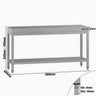 Arbeidsbord i rustfritt stål ECO - 1800x600 mm - med underhylle & forsterkningsstag