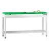 Arbeidsbord i rustfritt stål PREMIUM - 1800x700 mm - med underhylle - inkl. skjæreplate grønn
