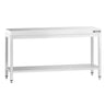 Arbeidsbord i rustfritt stål PREMIUM - 1800x700 mm - med underhylle