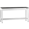 Arbeidsbenk i rustfritt stål PREMIUM - 2000x600 mm - med underhylle - inkl. granittplate