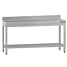 Arbeidsbenk i rustfritt stål ECO - 2000x600 mm - med underhylle & oppkant