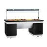 Varmebuffet DUBLIN - 2 000 mm - med vannbad og hjul - for 5x GN 1/1