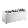 Bestikkholder - for 3 bestikksylindere - inkl. 3 bestikksylindere - 385x150 mm - Høyde: 180 mm - rustfritt stål