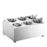 Bestikkholder - for 6 bestikksylindere - inkl. 6 bestikksylindere - 385x305 mm - Høyde: 200 mm - rustfritt stål