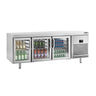 Barkjøleskap Premium PLUS - EN 600x400 - 2185x800x850 mm - 610 l - 6 glassdører - rustfritt stål