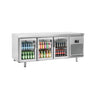 Kjølebenk Premium PLUS - 2185x800 mm - 635 l - med 3 glassdører - dobbeltglass - med glassfront