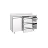 Barkjølebenk PREMIUM - 1580x600 mm - 365 l - 1 dør & 3 skuffer, oppkant & utslag for kaffe