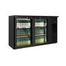 Barkjøleskap Premium PLUS - 1435x512 mm - 264 l - 2 glassdører, LED-belysning & lås - svart