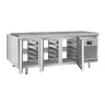 Kjølebenk Premium PLUS - 2185x800 mm - 610 l - med 6 dører - med gjennomgang - granitt topplate