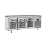 Kjølebenk Premium PLUS - 2185x800 mm - 635 l - med 3 glassdører - granitt topplate