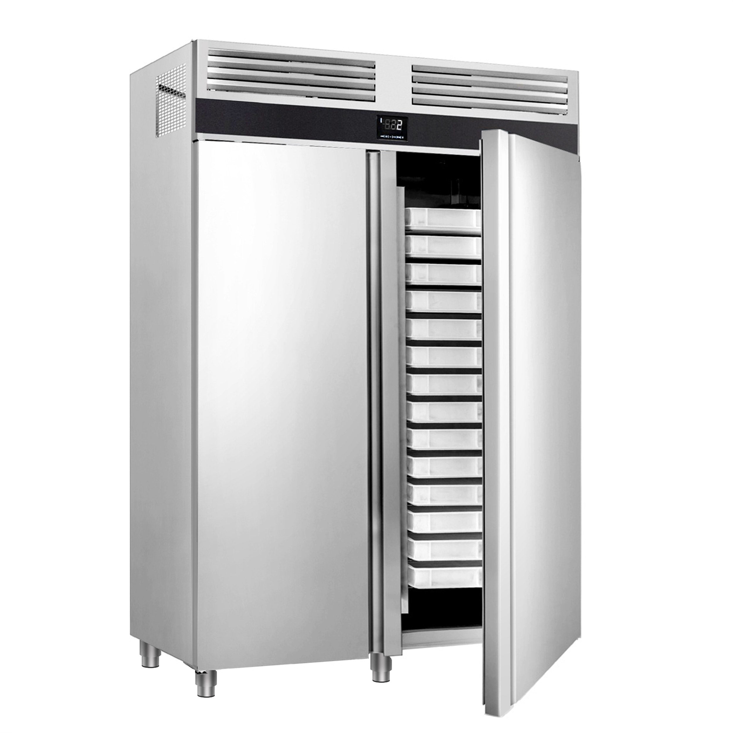 Bakerkjøleskap (EN 60 x 40) - med 2 dører i rustfritt stål