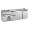 Bardisk Premium PLUS - 2500x700 mm - 2 dører & 2 skuffer