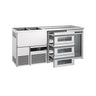 Bardisk PREMIUM - 1950x700 mm - 1 glassdør & 3 glassskuffer
